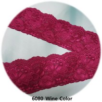 dklace 스판레이스모음 / 레이스 6080 폭 7.5cm 자가드, 와인(Wine)