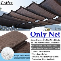 대형어닝 차양 비 가림막 파고라 전동 자동 두꺼운 자외선 차단 HDPE 패브릭 Pergola 개폐식 웨이브 네트 테라스 발코니 슬라이딩 캐노피 수영장 선 커버, Coffee+15mx4m