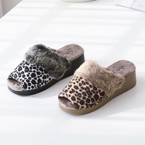 키높이슬리퍼 가을 겨울 털 퍼 슬리퍼 신발 (호피레오)