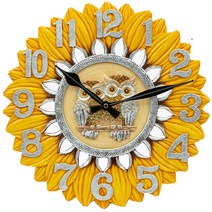 로데코 해바라기 부엉이 인테리어 돈들어오는 풍수지리 무소음 거실 벽 시계 집들이 개업 선물