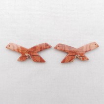 비즈공예 원석 천연석 레드 리버 재스퍼 더블 홀 귀걸이 비드 47x20x4mm 9g 패션 쥬얼리 여성 액세서리, 한개옵션0