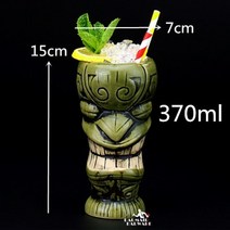 하와이 카페 머그컵 티키 bar poker tiki mug creative hawaii, 1개 370ml