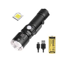 세트 F-178 랜턴 LED XHP50 CLIP형 직접 충전 줌 서치 라이트 작업 후레쉬 AAA건전지 호환 18650 26650 충전지 사용 등산 캠핑 손전등, 세트 F-178랜턴(충전지 포함)