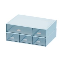 라라하우스 책상정리 멀티박스 미니서랍 수납정리함, 2단 2칸+3칸, 블루