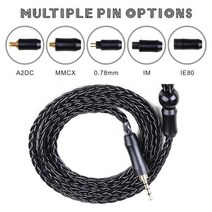 2.53.54.4mm 실버 도금 이어폰 업그레이드 와이어 헤드폰 MMCX 케이블 SE425 SE535 IE80 IM 2Pin 0.78mm A2DC, 05 Black 3.5mm IE80