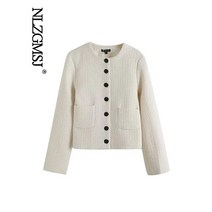 Nlzgmsj 2023 니트 카디건 코트 봄 가을 세련된 빈티지 얇은 긴 소매 가디건