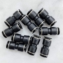 MacCan Pneumatic PUC1/2 유니온 스트레이트 1.27cm x 1.27cm 튜브 OD 에어 푸시 피팅 연결 (10개 팩)