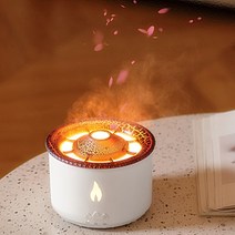 불멍가습기 화산가습기 볼케이노가습기 화산폭발 가습기 활화산 가습기 스트레스해소 숙면도움 무드등 가습기, 화이트(전용아답타포함)