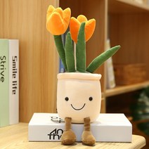 스마일플라워 소품 튤립 거실 대형 소형 애착인형 인테리어 중형 인형 캐릭터 선인장, E + 35센티