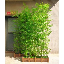 인조대나무 조경 가림막 조화 울타리 조화나무 인조넝쿨 식물 행인플렌트 발, 30cm 화분 + 5개 1.5 m 대나무세트