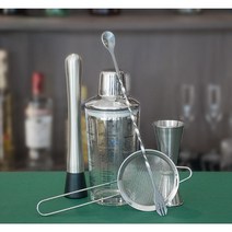 지거 프로페셔널 스테인레스 하이볼 세트 주조기능사 칵테일키트 쉐이커 홈텐딩 바텐더 올인원, 04=17-pieceset400ml