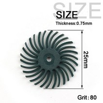 드러멜 드레멜 다용도조각기 1 인치 방사형 디스크 키트 연마 브러쉬 1/8 3/2.35mm 샹크 세부 휠 Dremel 로타리 도구 액세서리, 10Pcs, Grit 80, With 3mm Shank