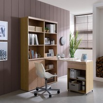 ForU951 접이식책상 책장 이동서랍 세트 수납책장 서재책장 수납장 서재책꽂이 잡지꽂이, 화이트