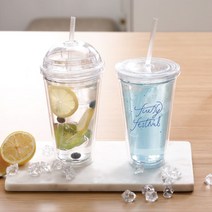 국내생산 주문 제작 텀블러 500ml 빨대 플라스틱 리유저블 플랫 콜드컵 돔 _ 22092786EA, 쿠팡 자비샵 플랫