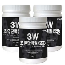 초유 단백질 보충제 분리 유청 단백 분말 WPI 농축 WPC 가수분해 WPH 프로틴 파우더 MBP 뼈건강 가루 실버 남성 여성 헬스 운동후 보조제 쉐이크, 3팩, 초유단백질 279g