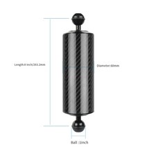 더블 복 부력 암 초경량 다이빙 익스텐션 수중 촬영, 블랙 8인치 312g 부력