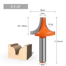 엔드밀 트리머비트 1pc 8mm 생크 플런지 라운드 오버 비트 조각 기계 밀링 커터 목공 c08050 용 텅스텐 솔리드 카바이드 엔드 밀, [02] 8x28mm