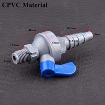 pvc관 pvc파이프 배관 부속 배관자재 연결 1/4 "수나사 UPVC/PPH/PVDF/CPVC 샘플링 밸브 실험실 볼 파, 02 CPVC_01 1PC