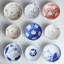 어린이 밥그릇세트 밥그릇 국그릇 식기 2P 키즈그릇 유아 아동 미니 밥공기, 3. 리버스네코 공기대접-하늘색