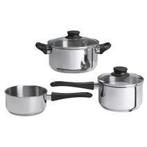 이케아 안논스 조리용품5P 소스팬0.9L 소스팬+유리뚜껑1.7L 냄비+유리뚜껑2.8L 강화유리 스테인리스, 소스팬0.9L,소스팬+유리뚜껑1.7L,냄비+유리뚜껑2.8L