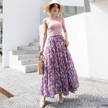 Z3JC 데이지 쉬폰 플라워 스커트