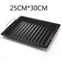 고기불판 가정용 솥뚜껑 기름안튀는 주물팬불판한국 붙지 않는 코팅 Bakeware 그릴 팬 사각형 바베큐 플레, 01 Black