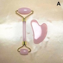 도자기괄사 속살괄사 유기괄사 페이스 스파 마사지기 목 롤러 Gua Sha 스크레이퍼 보드 리프트 업 주름 제거 세트 2 개/세트, [04] Pink C
