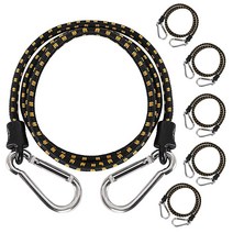 XSTRAP STANDARD 카라비너 포함 6PK 번지 코드 61cm24인치 튼튼한 스트랩 탄성 로프 수하물 랙화물캠핑의 앵커 포인트에 고정