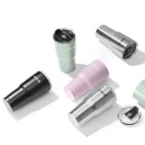 로이첸 리유저블 진공 스텐 텀블러 밀폐뚜껑 스트로우, 텀블러 600ml 민트+스텐