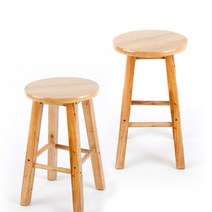 원형 고무나무 원목 우드스툴 화분받침대 인테리어 의자 완제품, 사이즈(높이)-80cm
