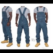 [Myshe]남자 멜빵바지 빅사이즈 심플 데님 팬츠 Ming606FEI608NZK03
