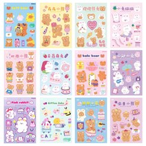 리리월드 리무버블 감성 다꾸 토끼 도무송 노트북 데코 스티커 12종 1세트, 캔디메이드 스티커 12종 1세트 (12장)