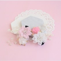 꽃삔 눈꽃 한복 머리핀 여아 어린이 전통 악세사리