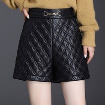 여자 인조 가죽 치마 바지 레더 하비 보세 스커트 팬츠 연예인 루즈핏 퀄팅 숏 겨울 가을 빅사이즈 반바지