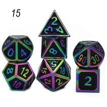 휴대용게임기 가정용 미니 옛날 고전 레트로 게임기 금속 주사위 세트 Rpg 게임 다면체 고체 테이블 아연, 14 15