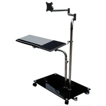 노트북 누워보는 테이블 침대 독서대 책상 접이식, 35CM 키보드 트레이(검은색) + 팬
