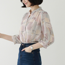 [웬디즈갤러리]라모노 7부 쉬폰 블라우스 GBL101
