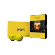 후와 비비드 컬러 고반발 3중 퍼팅라인 비거리 골프공 3피스 12p, 매트 옐로우, 1개