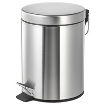 이케아 5L 화장실 무소음 인테리어 페달 휴지통 종량제 쓰레기통 사무실용, 스테인리스5 l