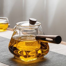 Dananier 목풍 사이드 손잡이 내열유리 티포트 600ml 일본식 유리주전차, 단품, 투명