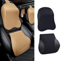 차량용목쿠션 헤드 등쿠션 자동차등받이 허리받침대, 목쿠션-와인