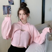 재즈댄스 후드티여성 조끼 투피스 힙합 비보잉 DS 크롭맨투맨