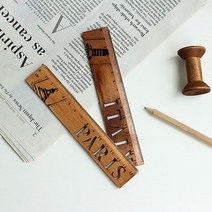 빈티지 우드 막대자 곧은자 15cm 문구 자 인테리어 소품 디자인 아이디어 상품, PARIS