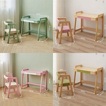 프린 원목 유아 책상세트 학생 책상 20색 A880-225, 의자 포함, 75*40*64.5CM, 오크+핑크