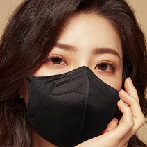 KF94 새부리형 컬러 더마테스트 인증 귀가편한 방역 비말차단 마스크(블랙)