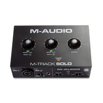 M-Audio M-Track 솔로 – XLR 라인 및 DI 입력으로 하는 녹음 스트리밍 팟캐스트를 위한 USB 오디오 인터페이스 소프트웨어 세트 포함. 607263, 1개의 마이크 입력, 인터페이스 전용