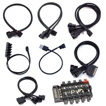 쿨러 PWM 4핀 분배 연장 케이블/팬쿨러 3핀/팬허브/슬리빙/메쉬타입/PWM 4핀 확장/USB PWM/IDE PWM 4핀 확장/쿨러 케이블, DPS09(SATA PWM 3분배)