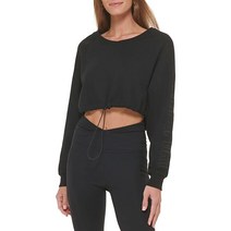 DKNY 여성용 스포츠 하프 지퍼 스웨터 플리스 재킷 화이트.