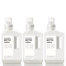 꿈꾸는 키친 세탁 세제 소분 용기 1000ml 3P + 방수라벨지 3P, 화이트, 1세트