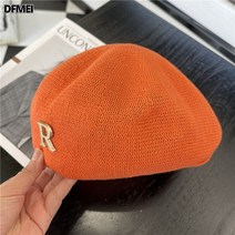케빈 모자 패션 캐주얼 여자 봄 여름 새 베레모 백합 R 자모 캡슐 화가 모자